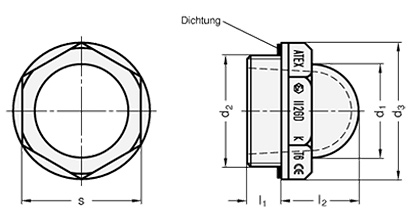 Querschnitt ATEX Ölschauglas