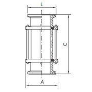 Tri Clamp Inline Sight Glass Querschnitt
